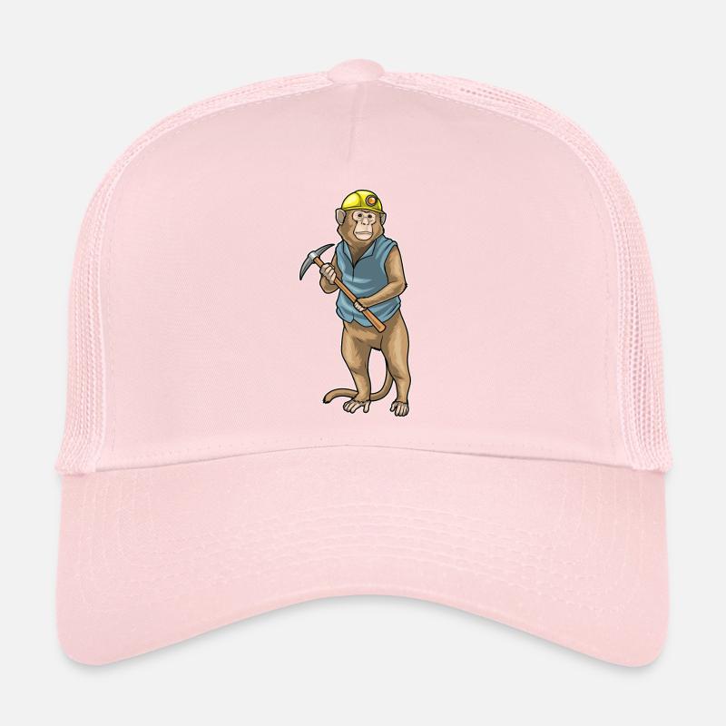 Monkey Miner Pioche Exploitation minière Casquette trucker 