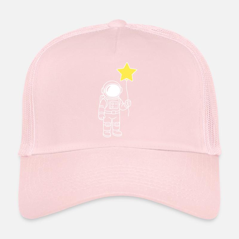 Astronaut mit Stern-Ballon – Space Artwork Trucker Cap