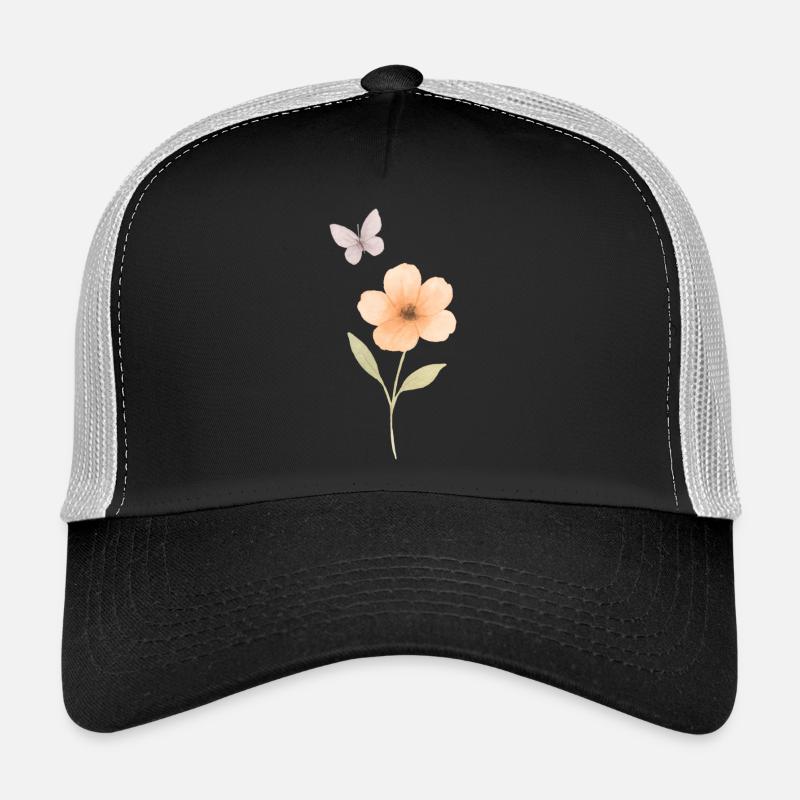 Wasserfarben Blüte und Schmetterling Trucker Cap