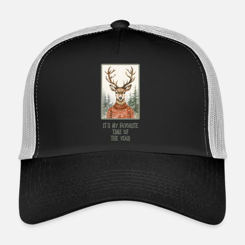Lustiges Rentier im Weihnachtspullover Trucker Cap