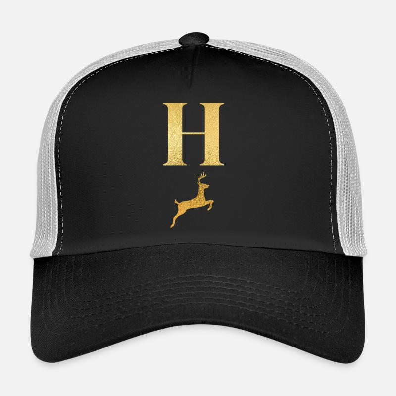 Buchstabe h goldener Hirsch - Geschenkidee Trucker Cap