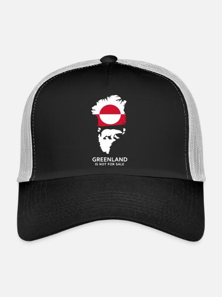 Don nature arctique du drapeau de l’ours polaire du Groenland - Casquette trucker  - noir/gris pierre - Devant