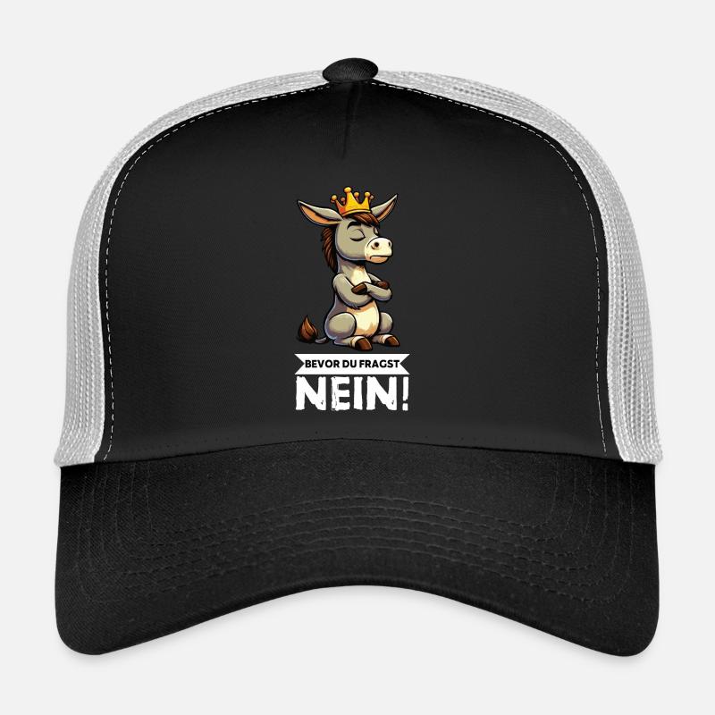 Bevor Du Fragst Nein Esel Eselchen Eselhalter - Trucker Cap - Schwarz/Steingrau