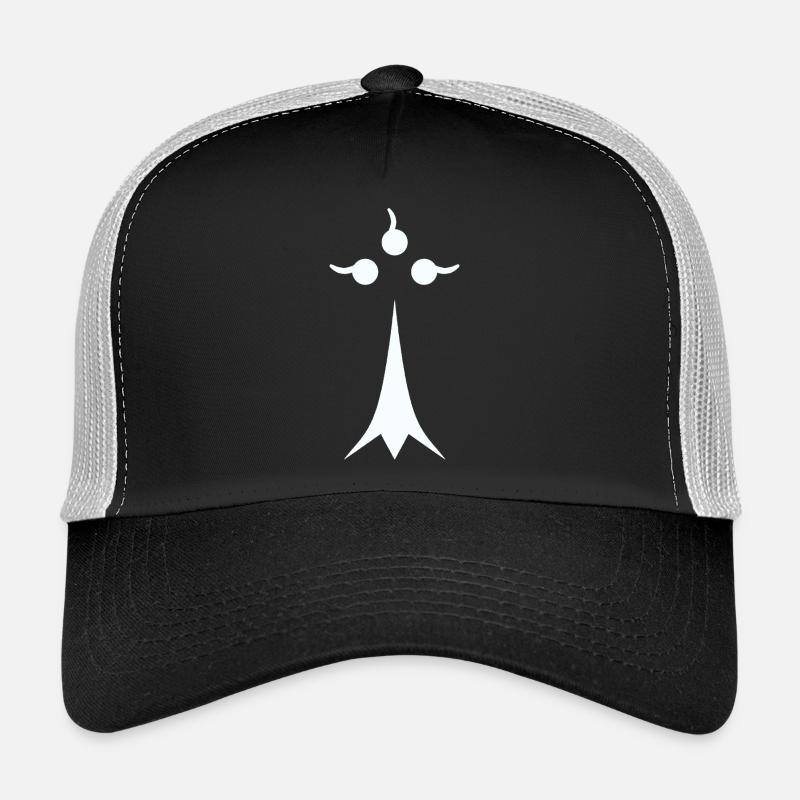 White minimalist ermine - Trucker Cap - black/stone grey