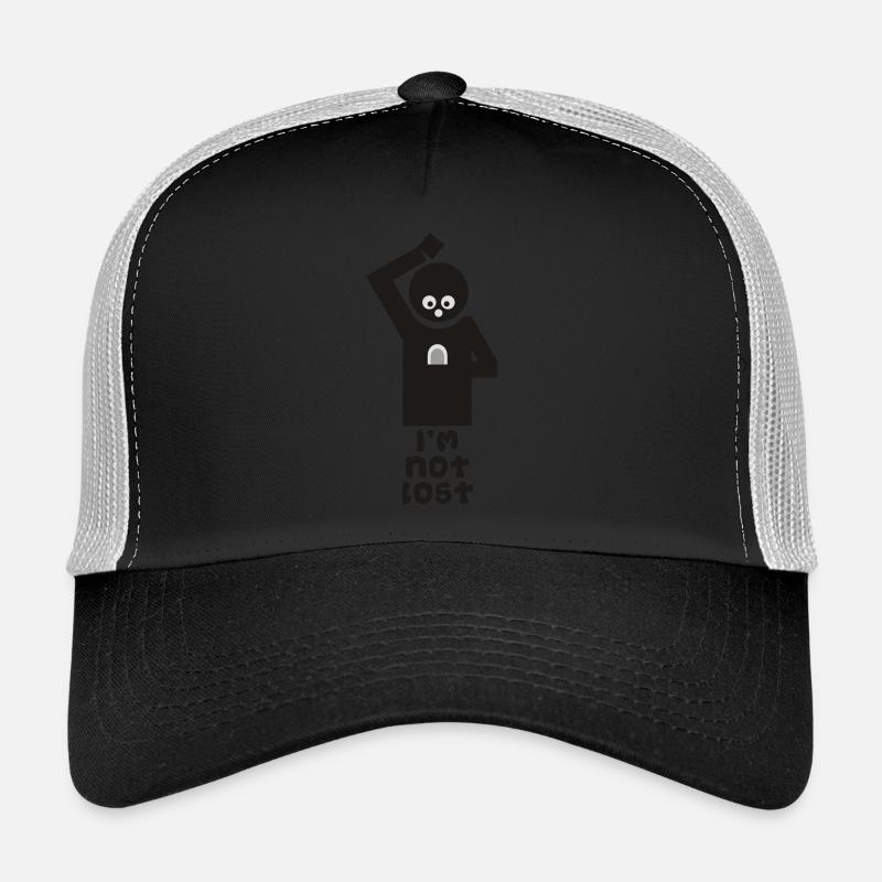 Geocaching: Ich bin nicht verloren! - Trucker Cap - Schwarz/Steingrau