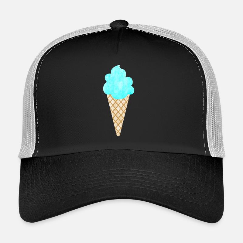 Crème glacée Crème glacée Gaufre Bleu Cool Ventilateur de glacier d’été Casquette trucker 