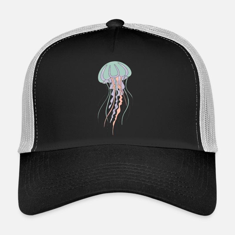 Pastel jellyfish illustration Trucker Cap
