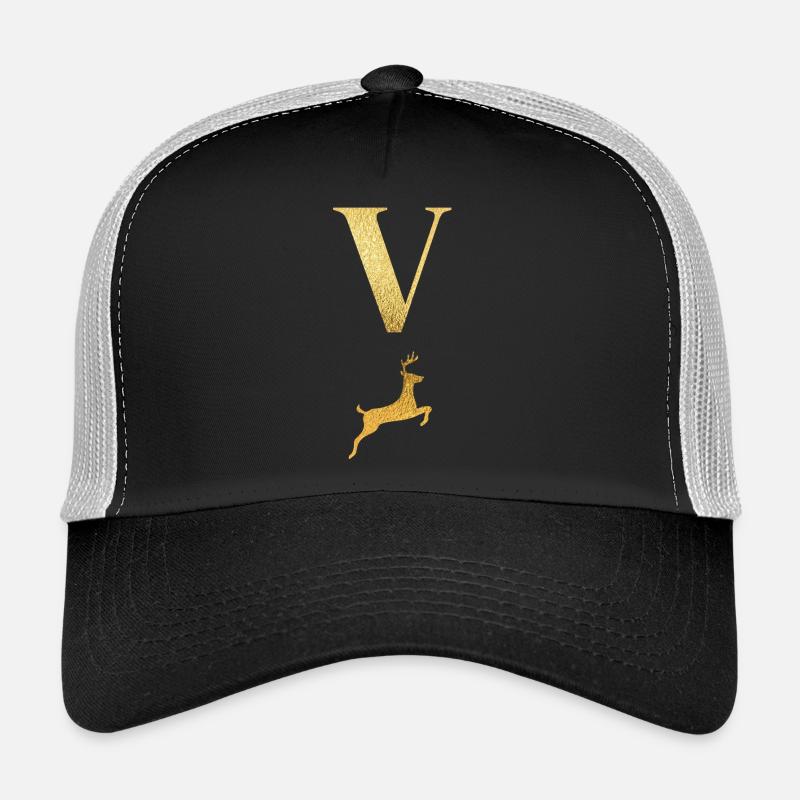 Letter v golden deer - gift idea Trucker Cap