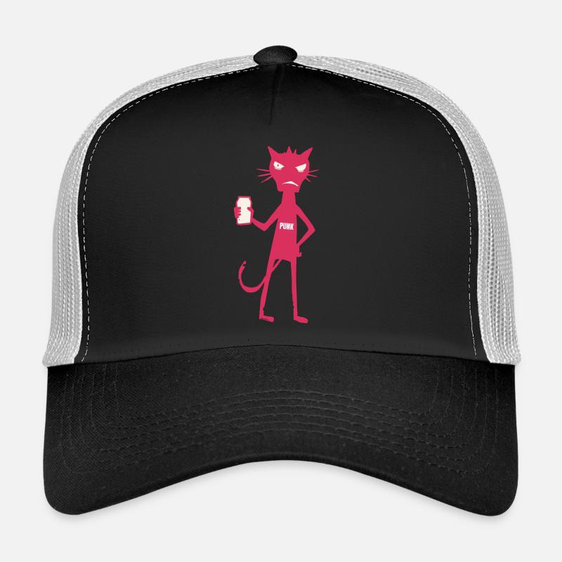 Kleine Monster: Punk-Katzen-Neon-Attitüde Trucker Cap