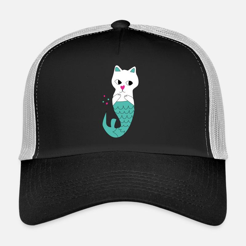 Chat Sirène - Casquette trucker  - noir/gris pierre