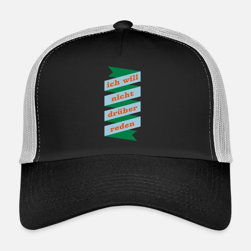 logo will nicht drüber reden Geschenk Symbol farbe - Trucker Cap - Schwarz/Steingrau