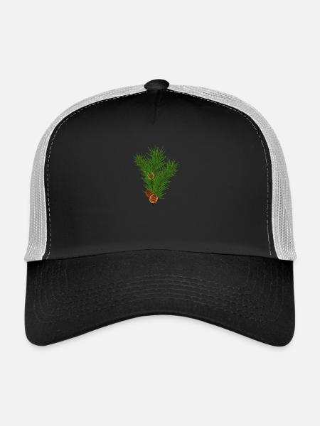 Pine branch - Trucker Cap - black/stone grey - Front