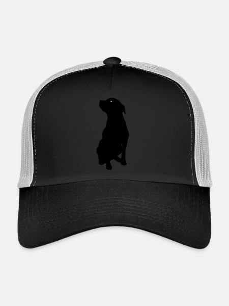 Chien - Casquette trucker  - noir/gris pierre - Devant