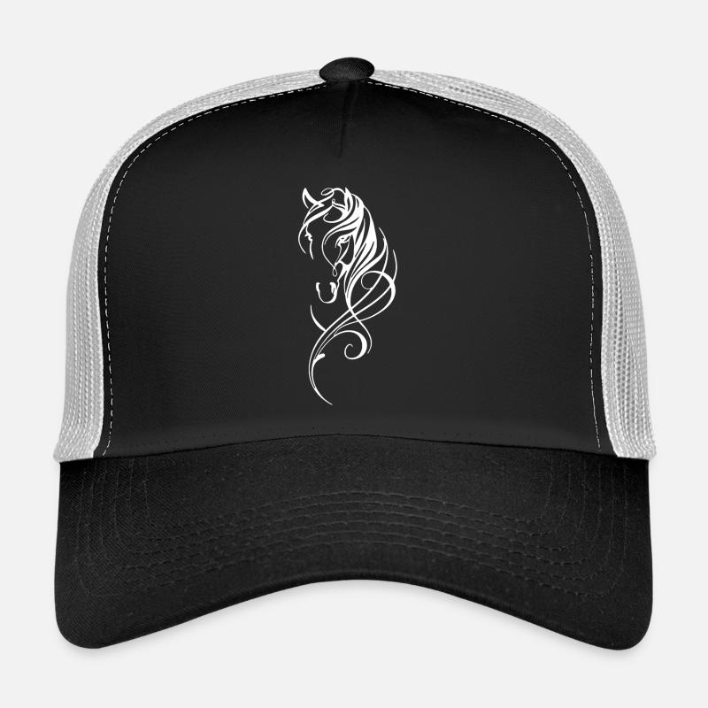 Weißes abstraktes Pferd - Trucker Cap - Schwarz/Steingrau