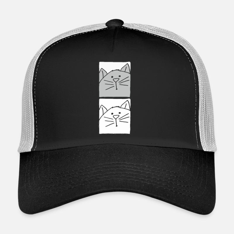 Chat gris et blanc Casquette trucker 