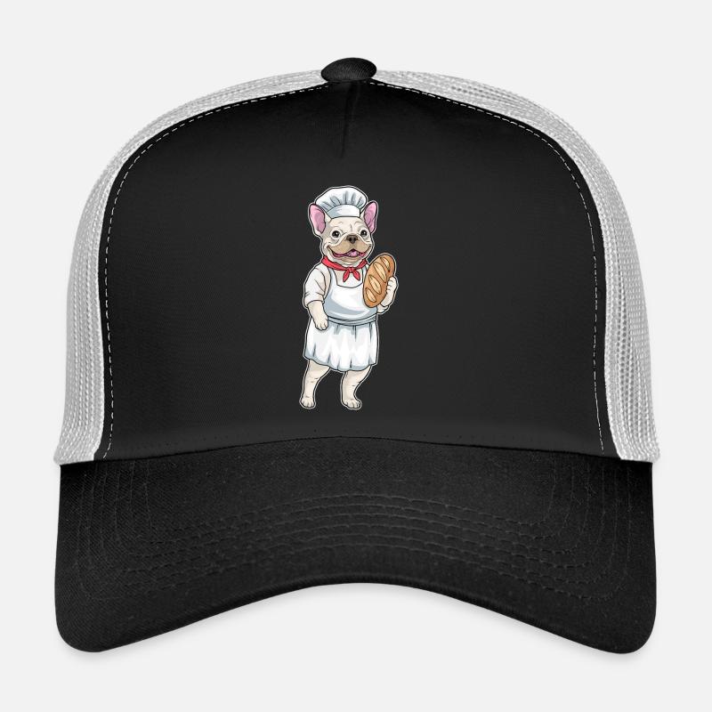 Französische Bulldogge Bäcker Brot - Trucker Cap - Schwarz/Steingrau