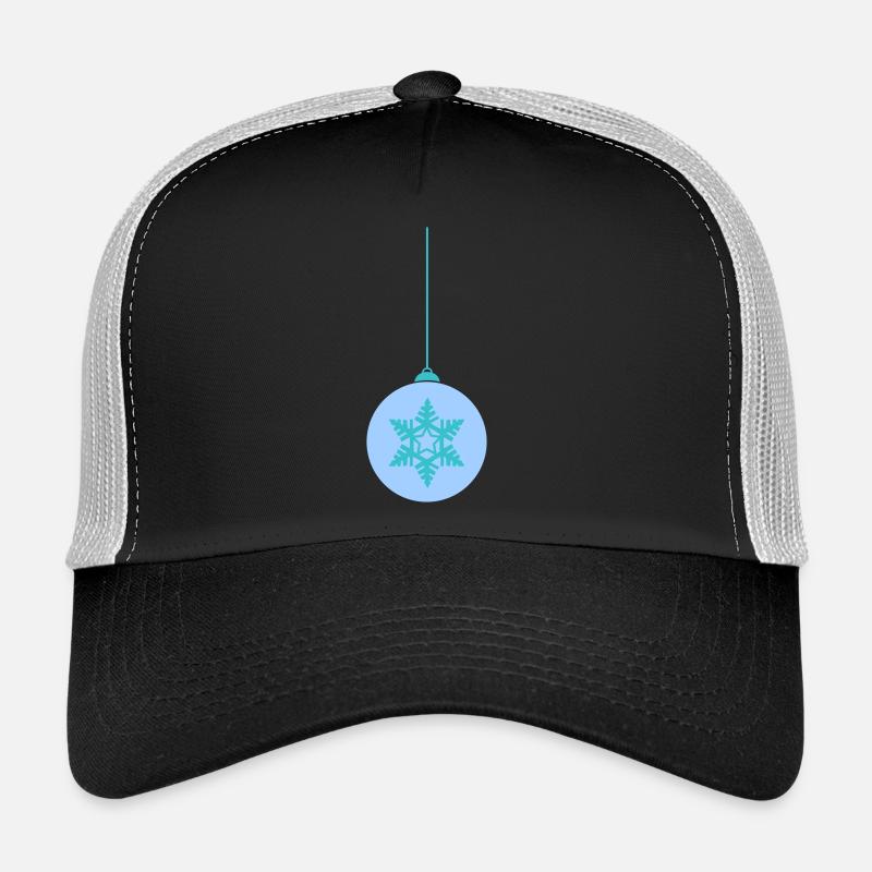 Weihnachtskugel Schneeflocken Blau Ornament Trucker Cap