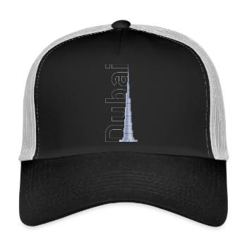 Dubai Skyline – Burj Khalifa - Trucker Cap - black/stone grey - Front