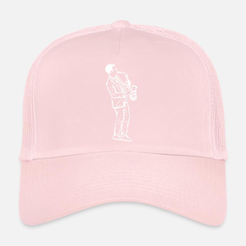 Dessin de garçon au saxophone Casquette trucker 