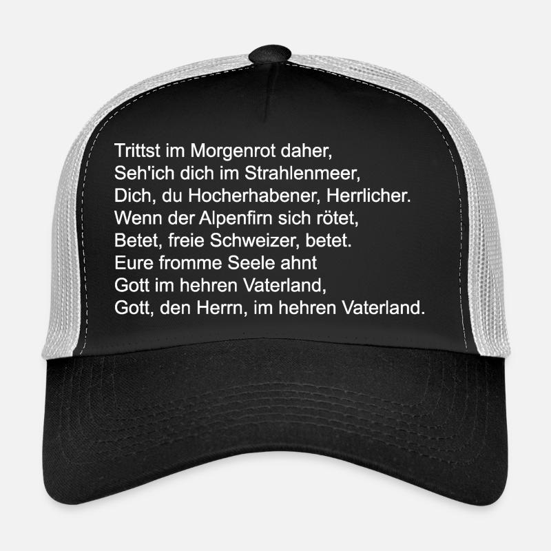 Schweizer Nationalhymne_weiss Trucker Cap