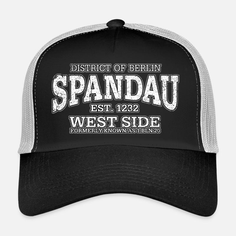 Berlin Spandau (oldstyle white print) - Trucker Cap - black/stone grey