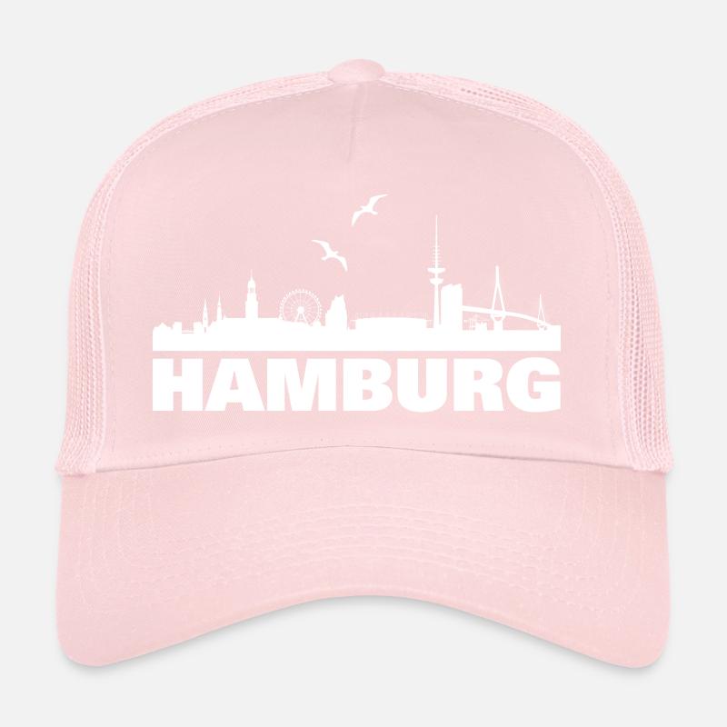 Hambourg Skyline Silhouette Design Casquette trucker 