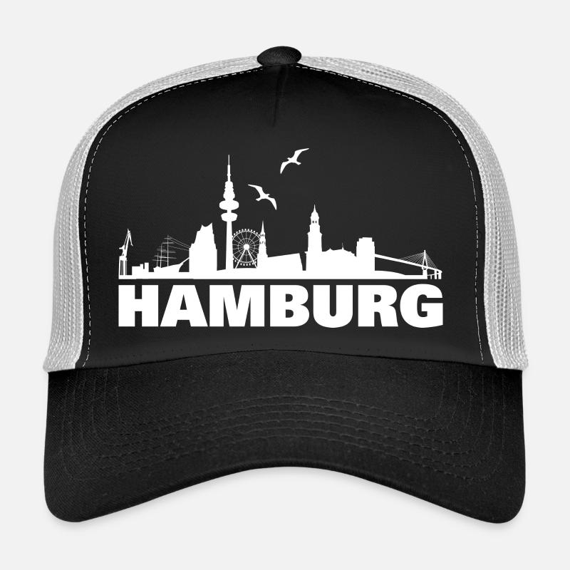 Hambourg silhouette - blanc Casquette trucker 