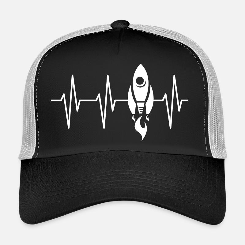 fusée, battement de cœur, espace, ecg, voyage dans l’espace, astronaute Casquette trucker 