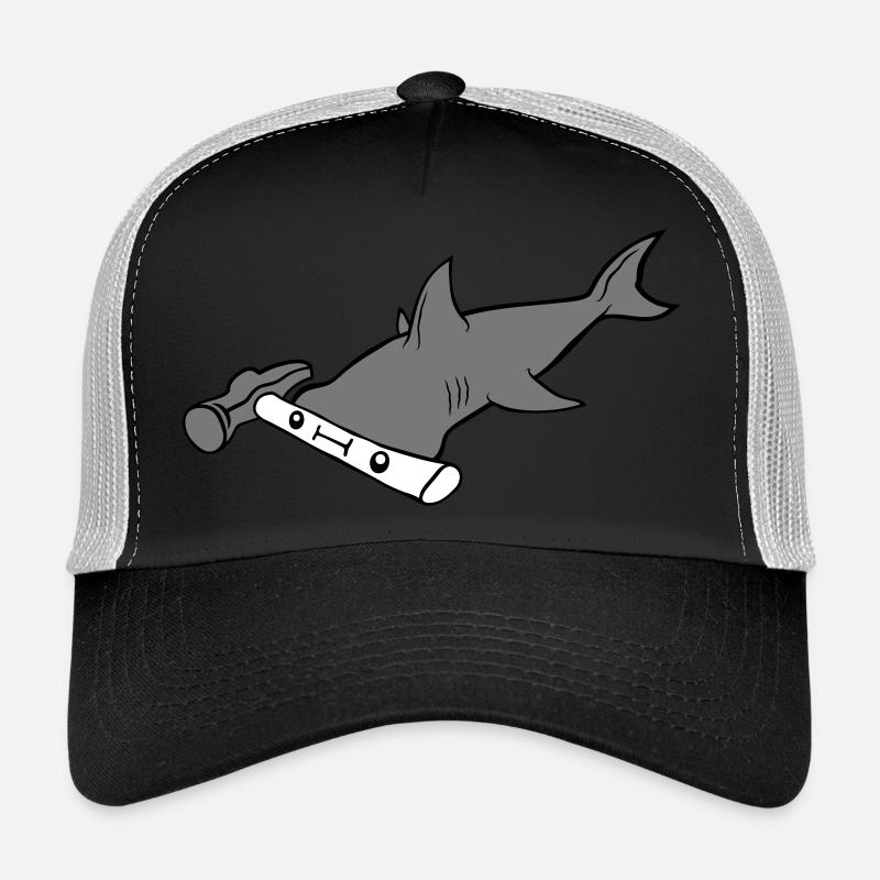 Requin-marteau Requin Visage - Casquette trucker  - noir/gris pierre