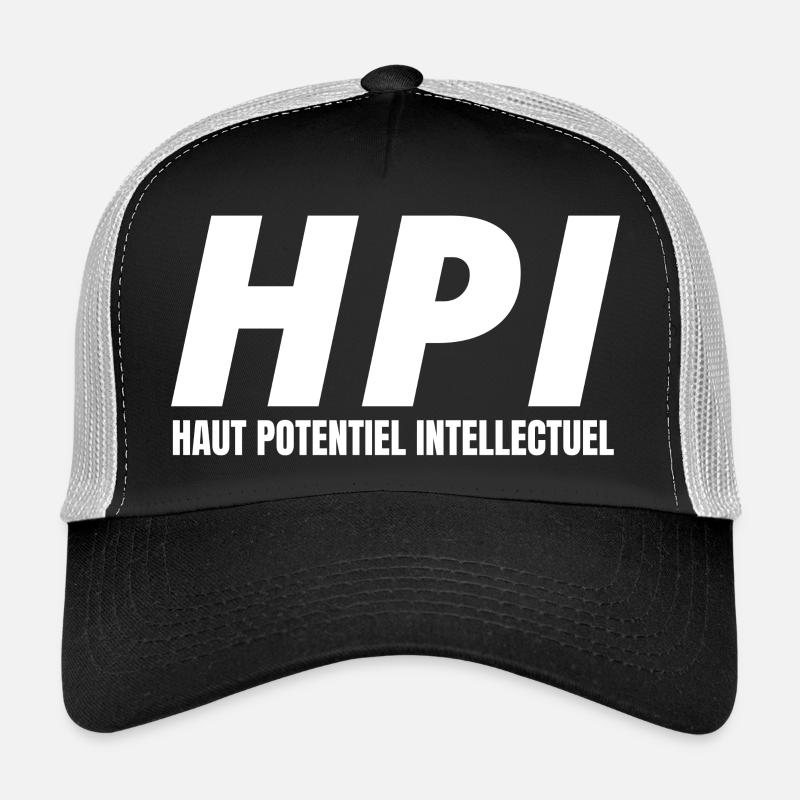 surdoué, quotient intellectuel, QI - Casquette trucker  - noir/gris pierre