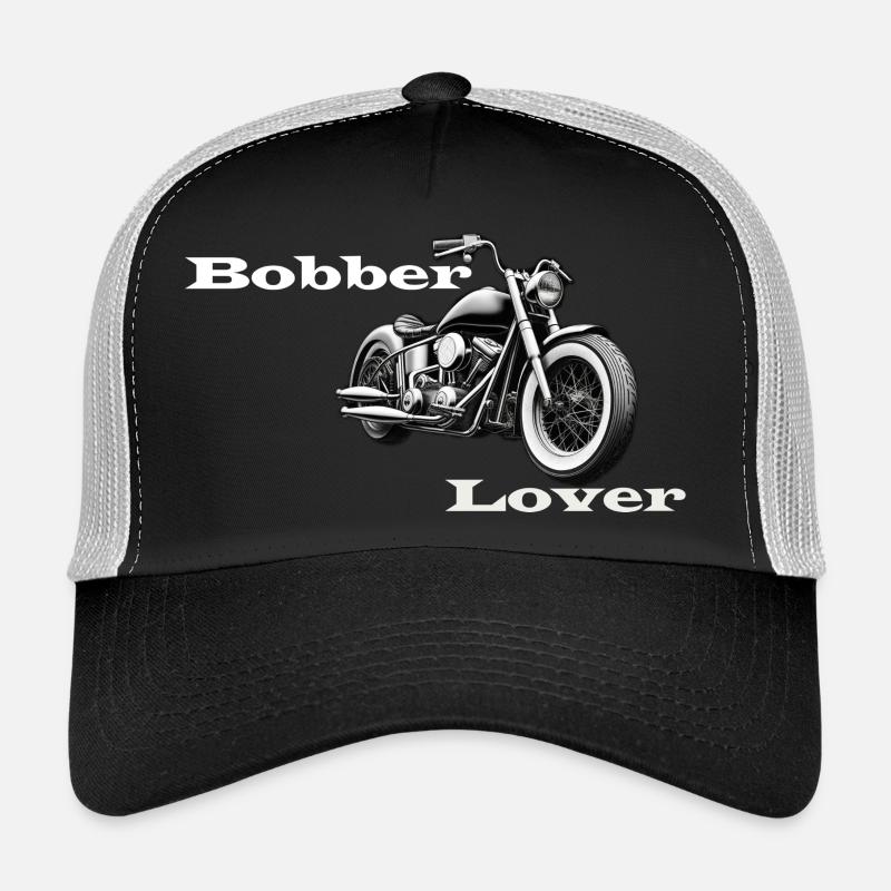 Bobber Lover weiß - Trucker Cap - Schwarz/Steingrau