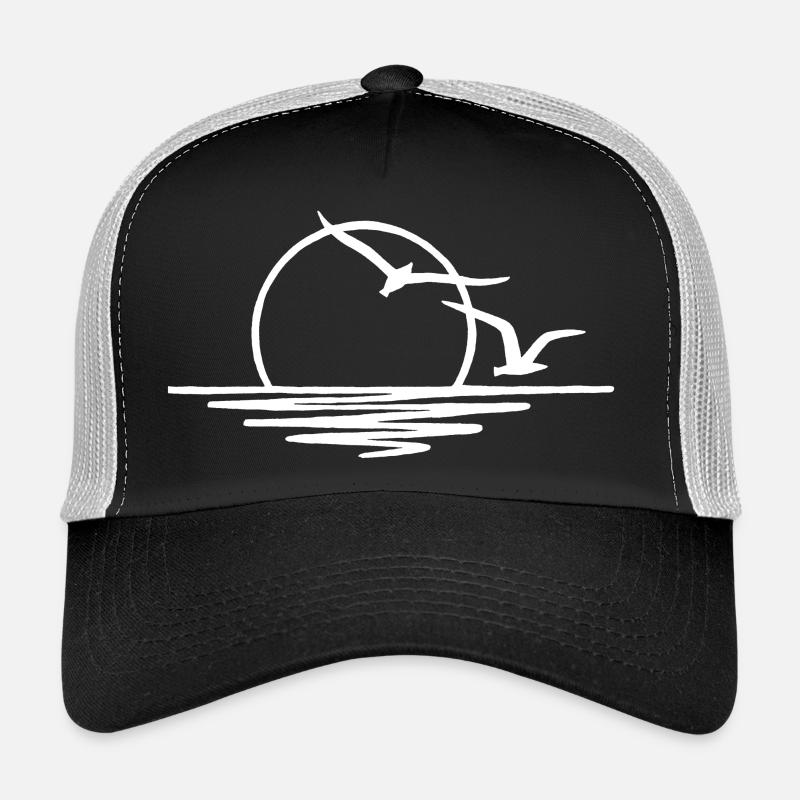Soleil couchant (blanc) Casquette trucker 