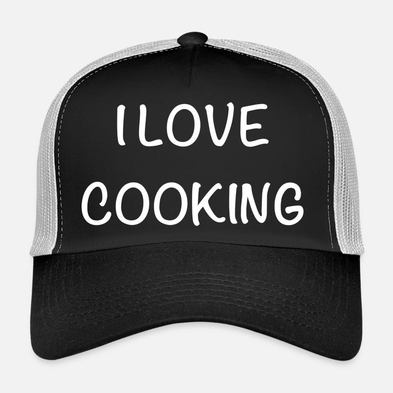 Ich liebe Kochen – handschriftlich - Trucker Cap - Schwarz/Steingrau