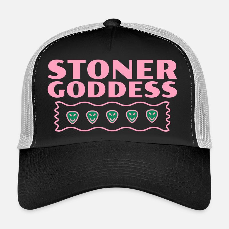 Stoner Goddess Pink Wavy Border Tee Trucker Cap