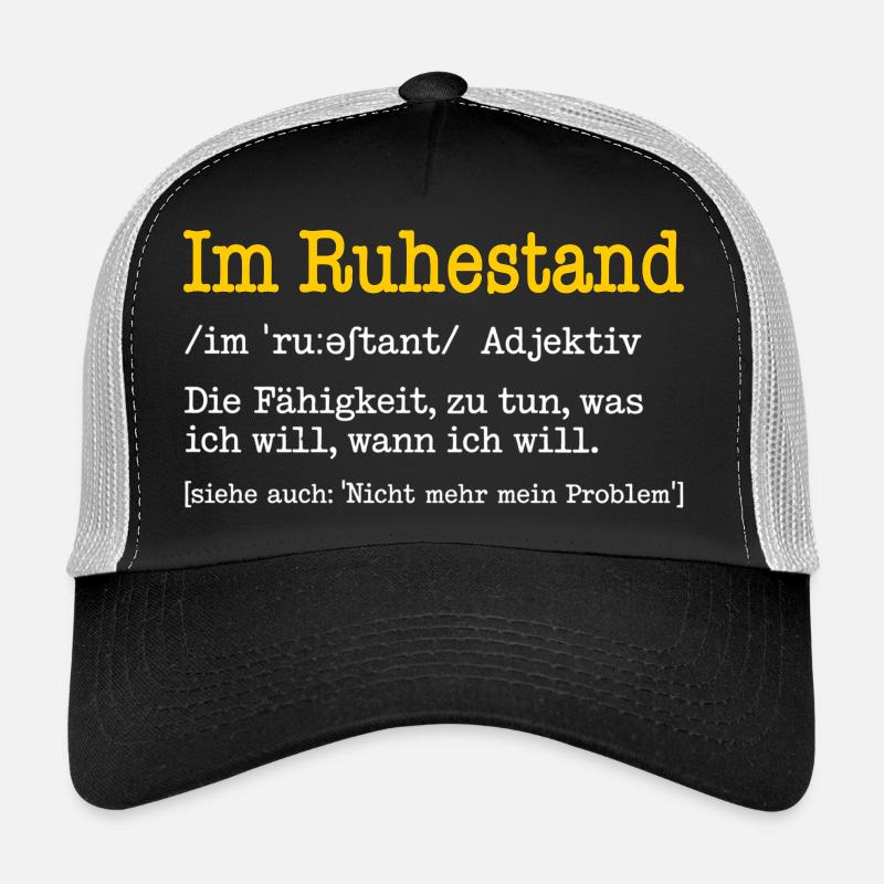 Im Ruhestand Definition Lustiges Rentner Geschenk - Trucker Cap - Schwarz/Steingrau