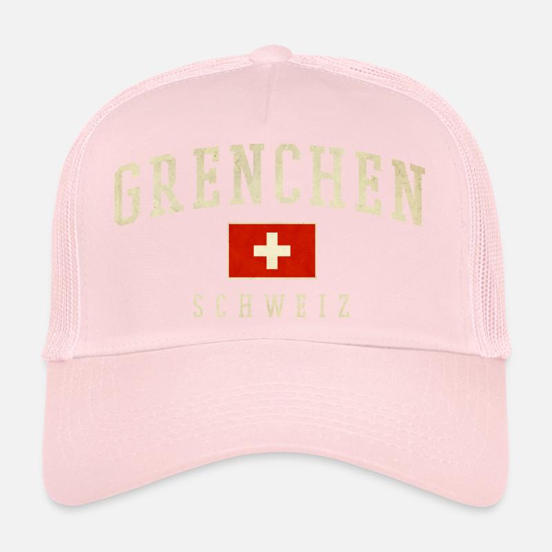 Grenchen Schweiz Vintage Schriftzeichen Trucker Cap