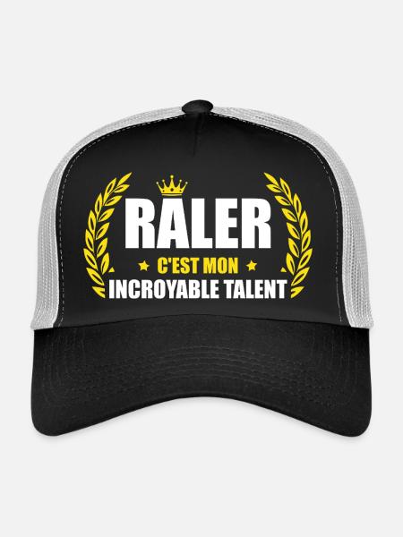 Râler c'est mon incroyable talent – humour râleur - Casquette trucker  - noir/gris pierre - Devant