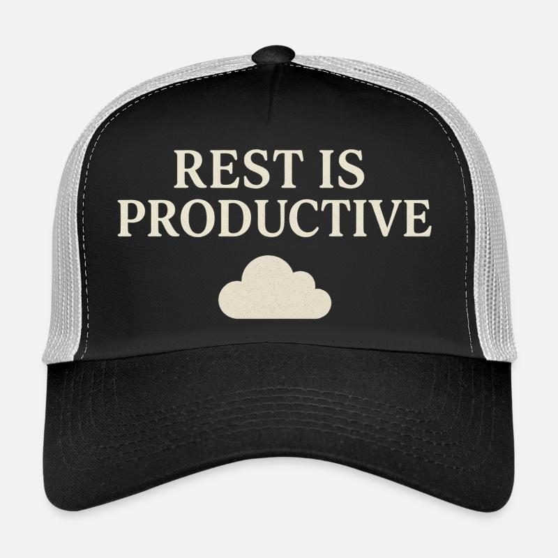 Le reste est une typographie productive - Casquette trucker  - noir/gris pierre