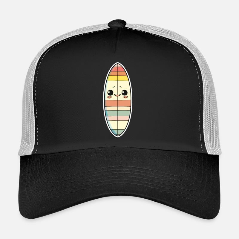 Planche de surf style bande dessinée - Casquette trucker  - noir/gris pierre