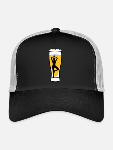 soirée alcool en verre de bière boire une célébration de la soif - Casquette trucker  - noir/gris pierre - Devant