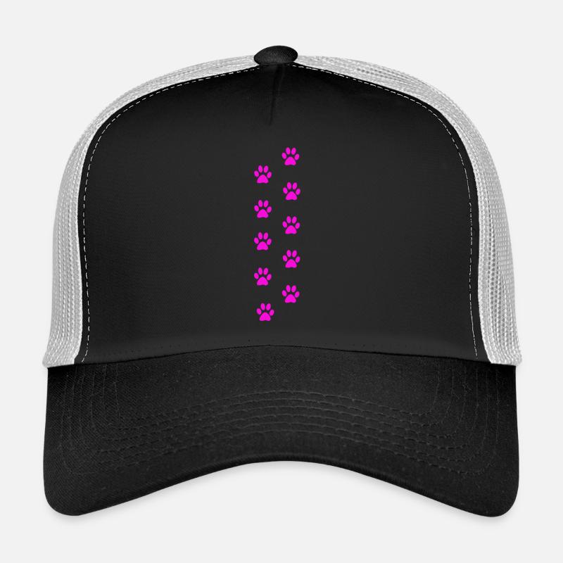 Pink Cat Paw Print Pattern Trucker Cap