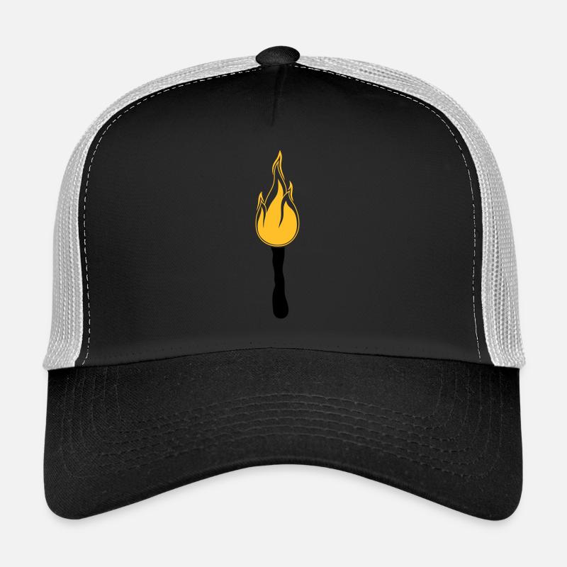 night walk torch light bright fire flame heis Trucker Cap