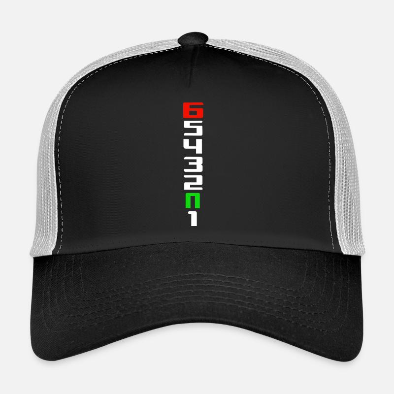 Motorrad ONE UP SIX DOWN - Trucker Cap - Schwarz/Steingrau
