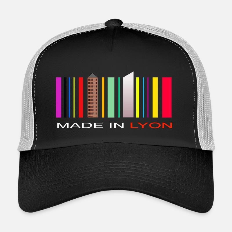 Made in Lyon Blanc - Casquette trucker - noir/gris pierre