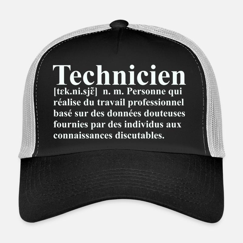 Technicien Définition - Casquette trucker  - noir/gris pierre