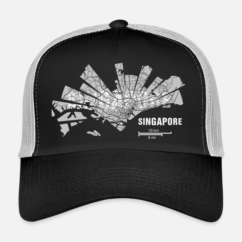 Singapore plan - Casquette trucker  - noir/gris pierre