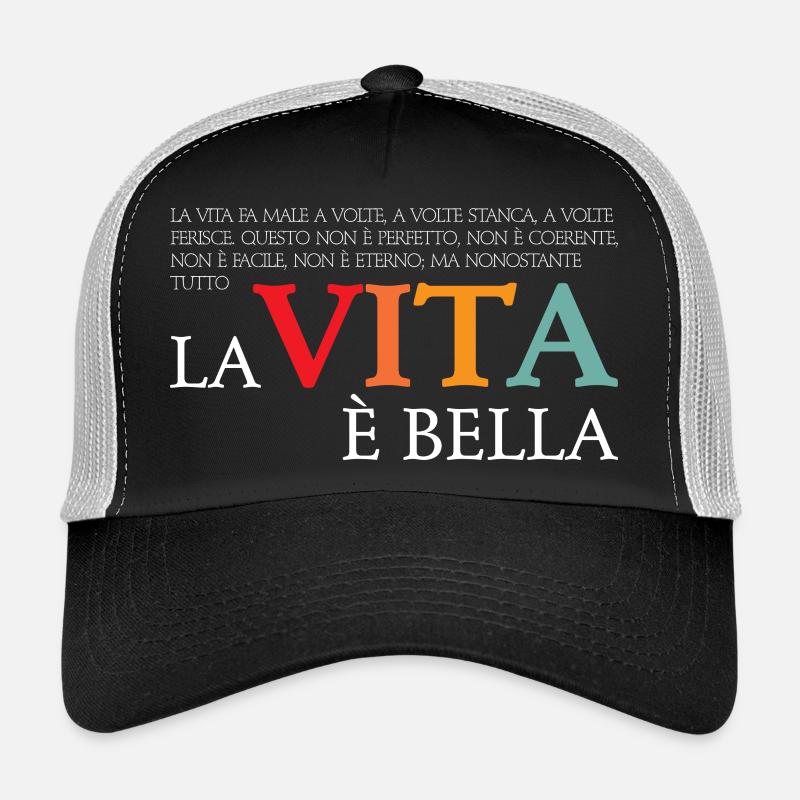 La vita e bella (dark) - Trucker Cap - black/stone grey