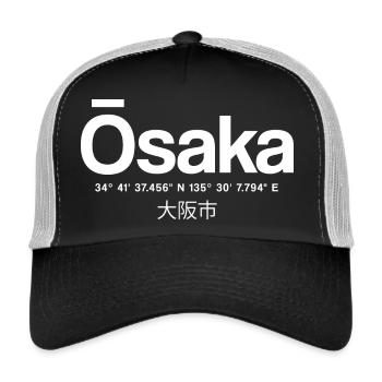 Osaka Coordinates City Logo - Trucker Cap - black/stone grey - Front