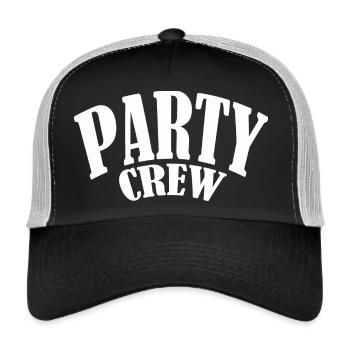 party partycrew partymonster dj deejay disco crew - Trucker Cap - Schwarz/Steingrau - Vorne