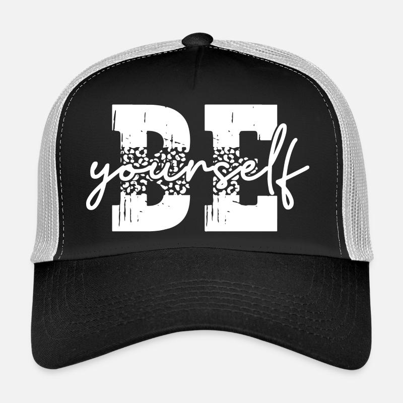 Sei du selbst Leopardenmuster Stil Motivation Vintage Trucker Cap
